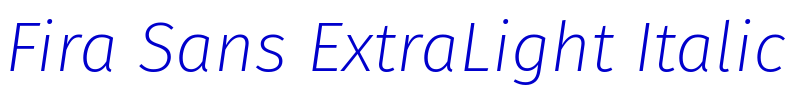 Fira Sans ExtraLight Italic font